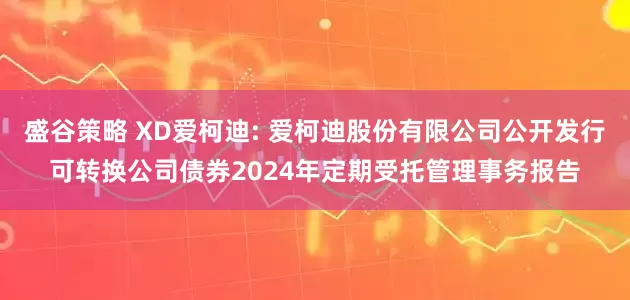 盛谷策略 XD爱柯迪: 爱柯迪股份有限公司公开发行可转换公司债券2024年定期受托管理事务报告